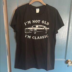 Black Tee with Classic Mustang